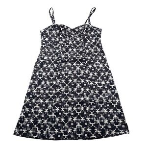 Patagonia Dress Womens 14 Midi Strappy Geometric Zip Back Hemp Organic Cotton